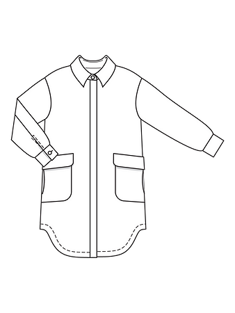 Технический рисунок пальто-рубашки