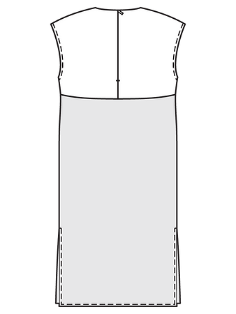 Технический рисунок платья в стиле колорблокинг спинка