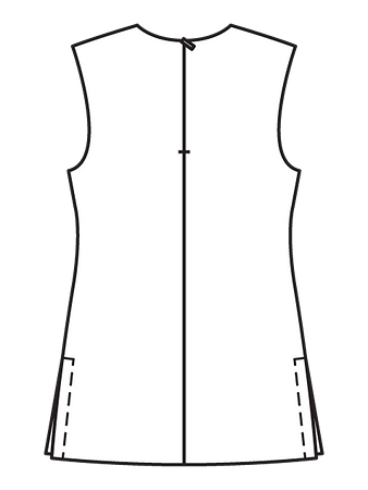Технический рисунок приталенного топа спинка