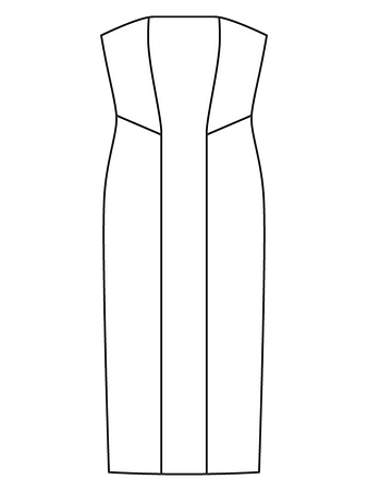 Технический рисунок платья-бюстье