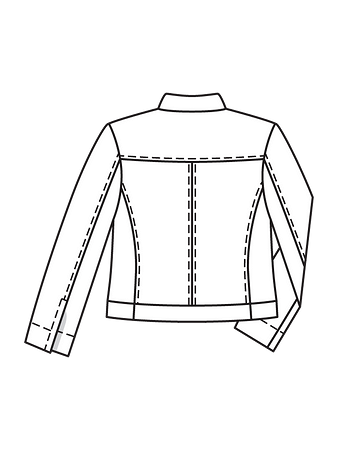 Технический рисунок мужской байкерской куртки спинка