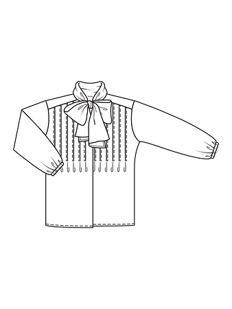 Технический рисунок блузки оверсайз