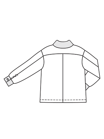 Технический рисунок куртки из искусственной замши спинка