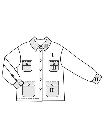 Технический рисунок куртки из искусственной замши