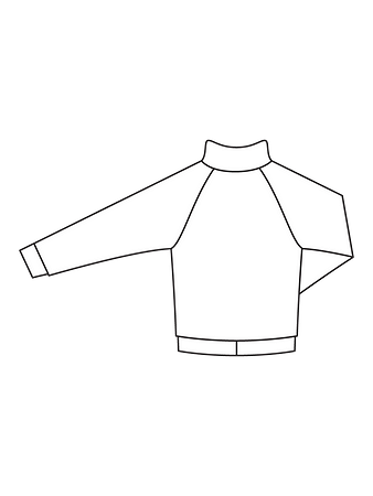 Технический рисунок мужского пуловера из плюша спинка