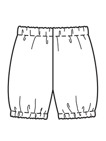 Технический рисунок штанишек на эластичном поясе