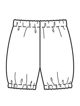Технический рисунок штанишек на эластичном поясе