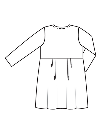 Технический рисунок льняного пальто спинка