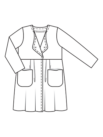 Технический рисунок льняного пальто