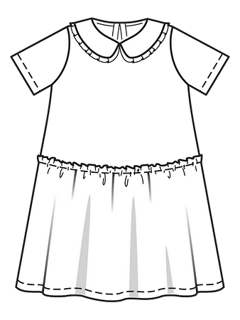 Технический рисунок платья А-силуэта
