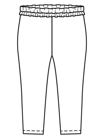 Технический рисунок брюк на эластичном поясе