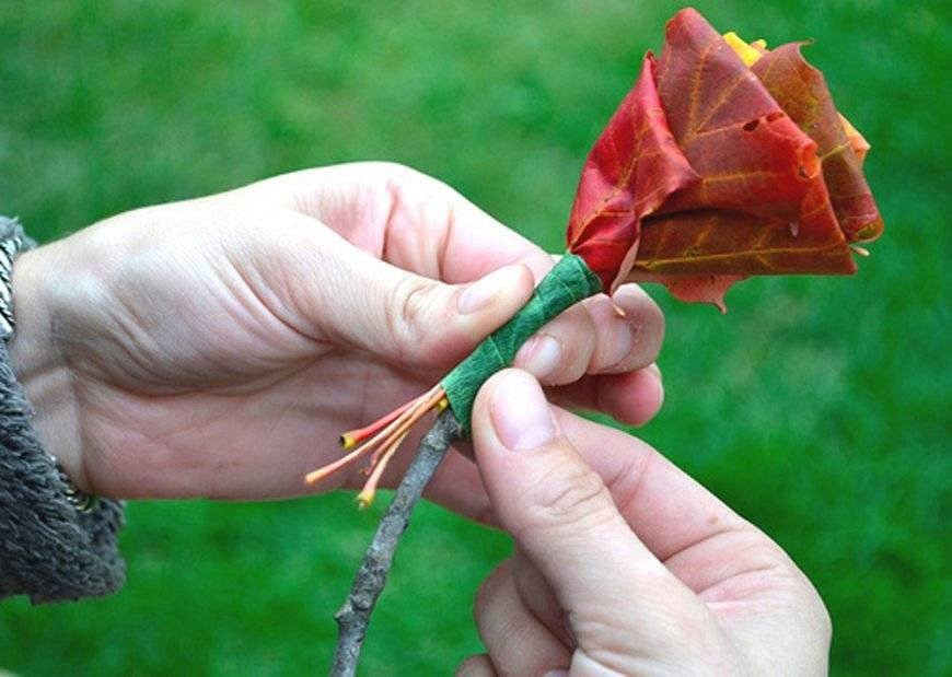 Мастер-класс Оригами Гирлянда из осенних листьев Бумага