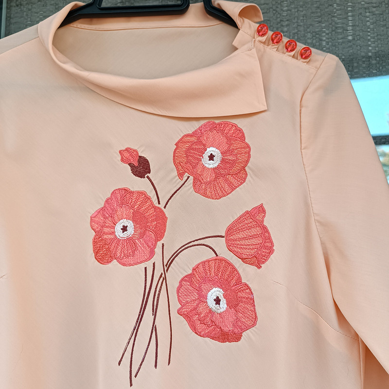 Брюки с вышивкой + блуза с маками от Sunflower-83
