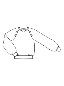 Технический рисунок пуловер с присборенными рукавами