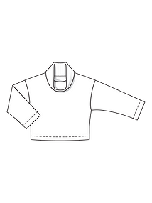 Технический рисунок пуловера свободного кроя