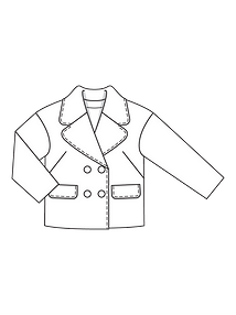 Технический рисунок двубортной куртки-жакета