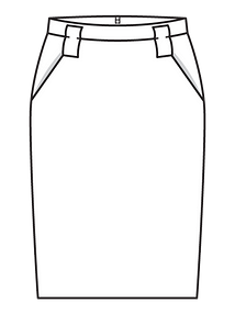 Технический рисунок узкой юбки
