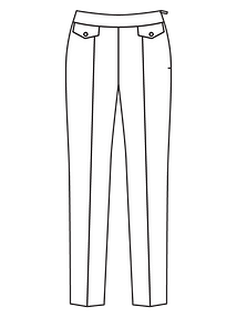 Технический рисунок брюк узкого силуэта