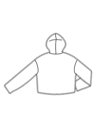 Технический рисунок куртки из искусственного меха спинка