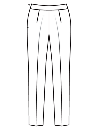 Технический рисунок брюк узкого силуэта вид сзади