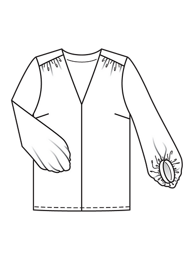 Блузка с эффектными рукавами