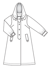 Технический рисунок пальто-дождевика