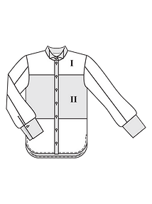 Технический рисунок блузки-рубашки прямого кроя