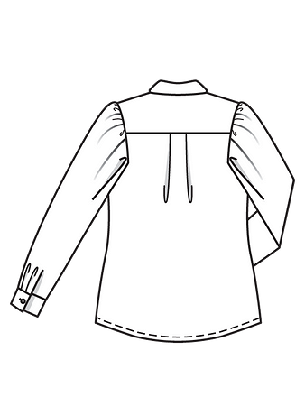 Технический рисунок блузки с необычными проймами спинка