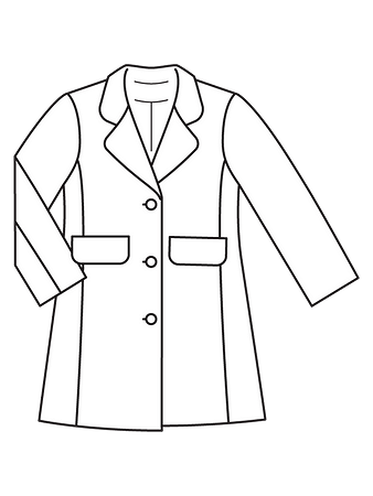 Технический рисунок пальто приталенного силуэта