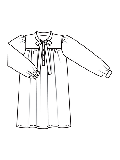 Платье с узким воротником с завязками