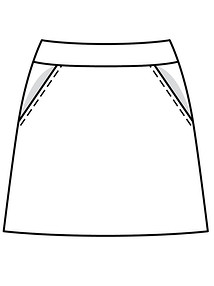 Технический рисунок расклешенной мини-юбки