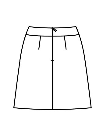 Технический рисунок юбки с карманами вид сзади