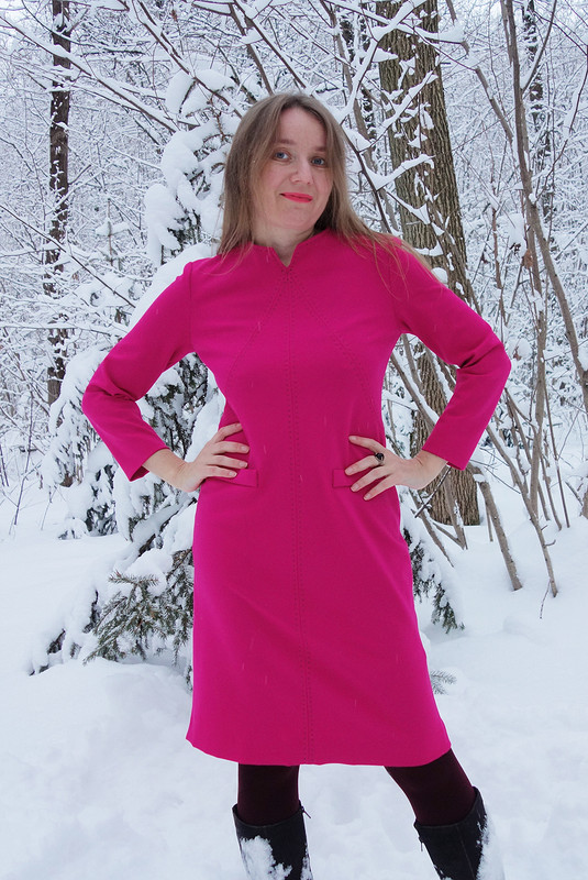 Розовое платье-шифт от _Lelik