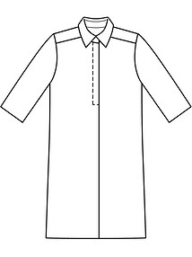 Технический рисунок платья с застёжкой поло