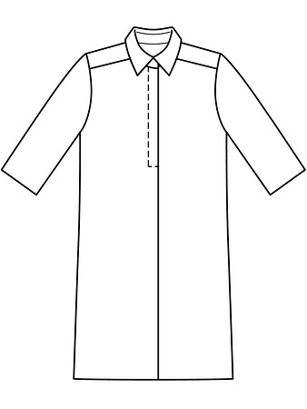 Технический рисунок платья с застёжкой поло