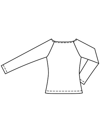 Технический рисунок приталенного пуловера вид сзади