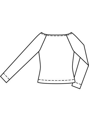 Технический рисунок приталенного пуловера вид сзади