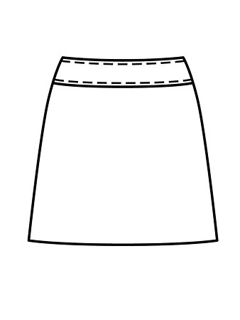 Технический рисунок замшевой юбки вид сзади
