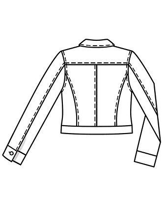 Технический рисунок короткой куртки вид сзади
