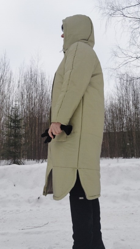 Утеплённое пальто с капюшоном от Татьяна С