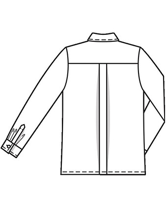 Технический рисунок блузы вид сзади