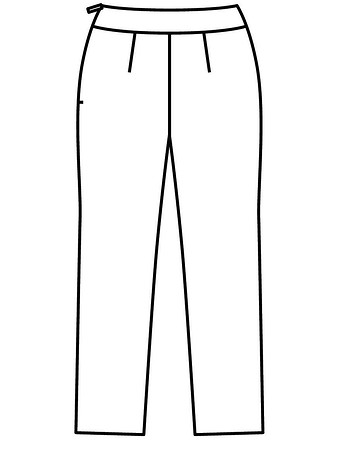 Технический рисунок брюк в стиле ретро вид сзади
