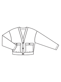 Технический рисунок короткого блузона из букле