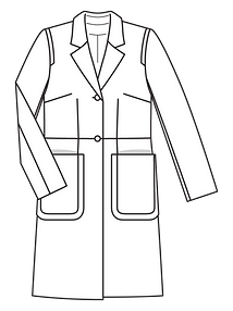 Технический рисунок однобортного пальто
