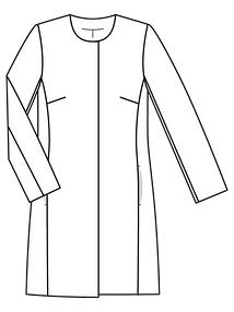 Технический рисунок короткого пальто без воротника