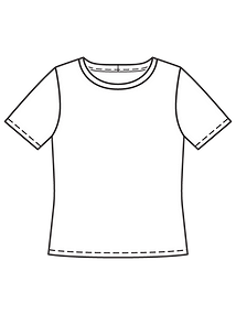 Технический рисунок базовой футболки классического кроя