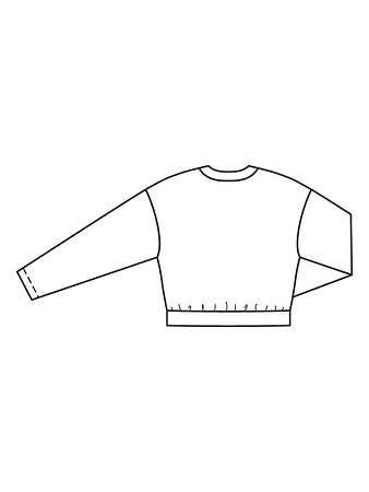 Технический рисунок короткого блузона из букле спинка