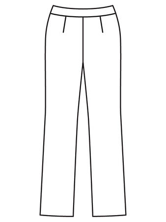 Технический рисунок брюк классического кроя вид сзади