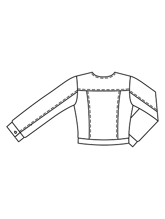 Технический рисунок куртки в джинсовом стиле спинка