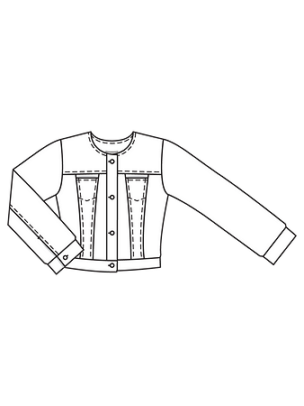 Технический рисунок куртки в джинсовом стиле